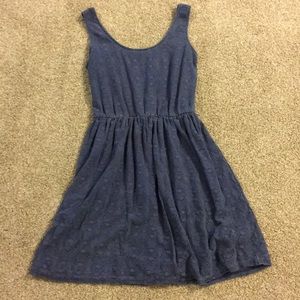 Blue Sleeveless Lace Dress